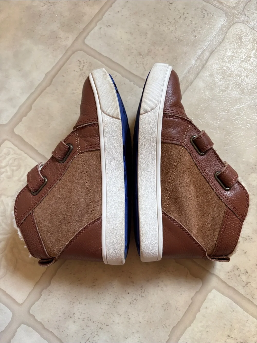 UGG Chestnut Leather Baby/ Toddler Rennon II Strappy Booties US12 UK11 EU30